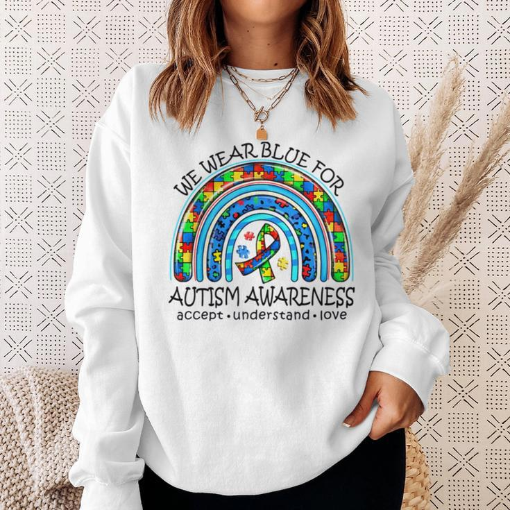 We Wear Blue For Autism Awareness Neurodiversity Adhd Special Ed Teacher Social Worker Sweatshirt Gifts for Her