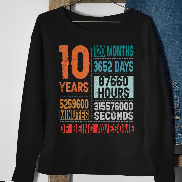 10 Years 120 Months Of Being Awesome 10Th Birthday Countdown Sweatshirt Gifts for Old Women