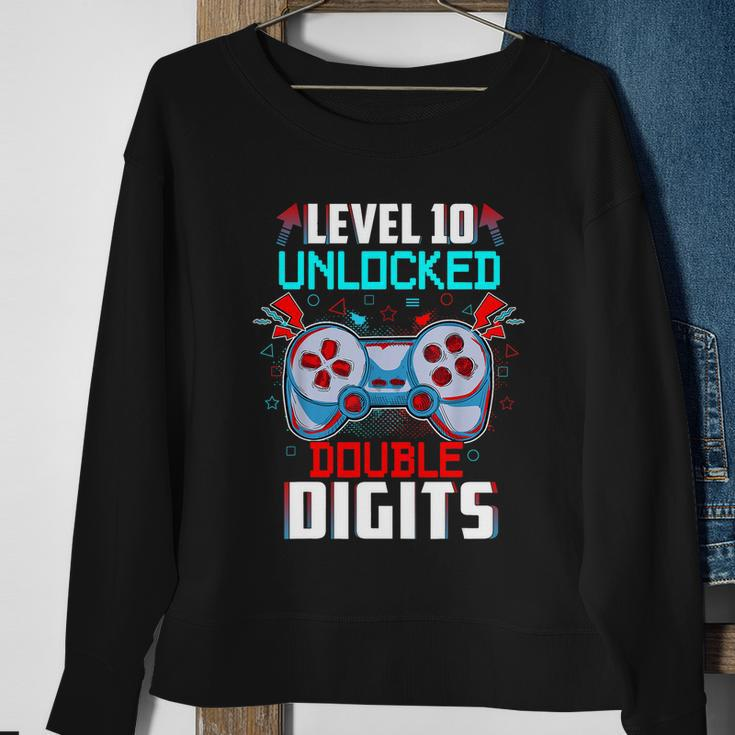 10Th Birthday Gift For Boys Double Digits 10 Year Old Gifts Gamer Gift V2 Sweatshirt Gifts for Old Women