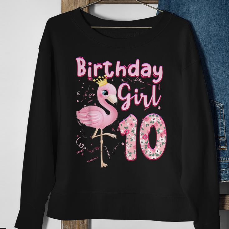 10Th Birthday Girls Flamingo 10 Years Old Tropical Flamingo Sweatshirt Gifts for Old Women