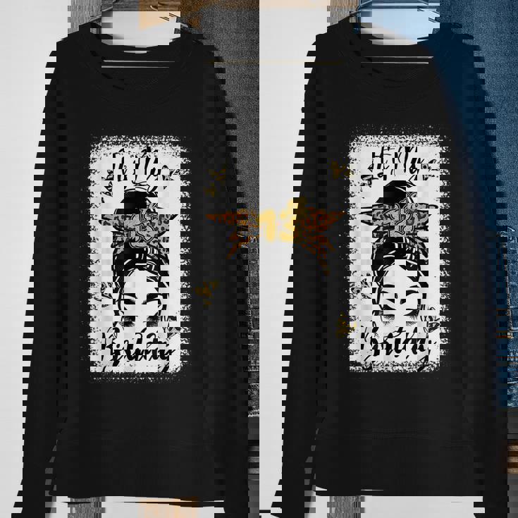 13Th Birthday Decorations Girl Messy Bun 13 Years Old Bday Sweatshirt Gifts for Old Women