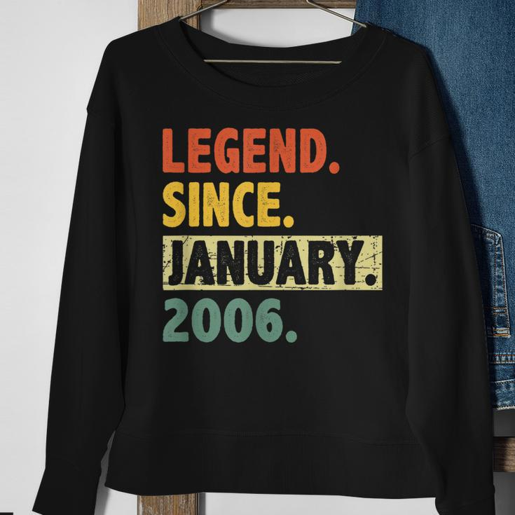 17 Geburtstag Legende Seit Januar 2006 17 Jahre Alt Sweatshirt Geschenke für alte Frauen