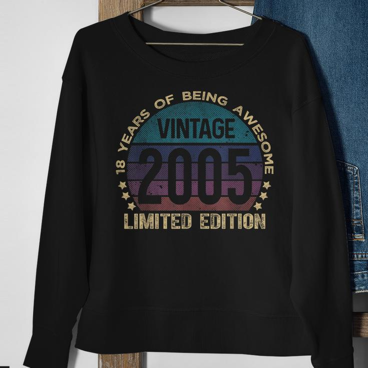 18Th Birthday 18 Year Old Limited Edition Gifts Vintage 2005 V2 Sweatshirt Gifts for Old Women