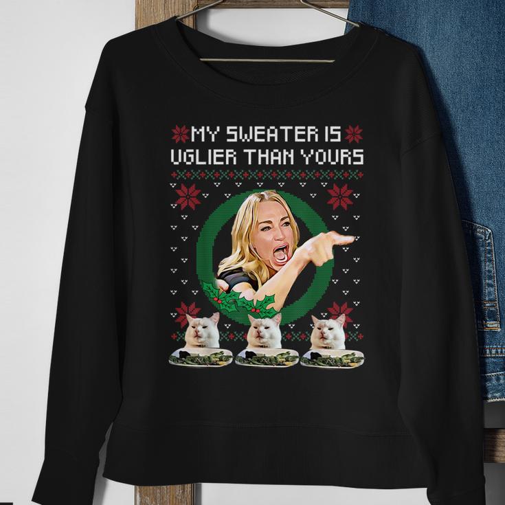 My Sweater Is Uglier Than Yours Woman Yelling At A Cat  Men Women Sweatshirt Graphic Print Unisex