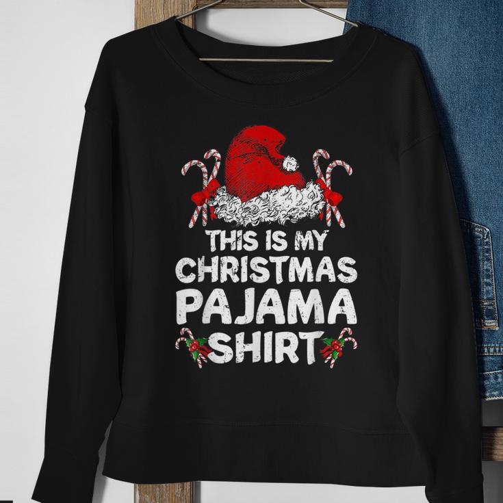 This Is My Christmas Pajama Funny Santa Hat Xmas Lights 2022  Men Women Sweatshirt Graphic Print Unisex