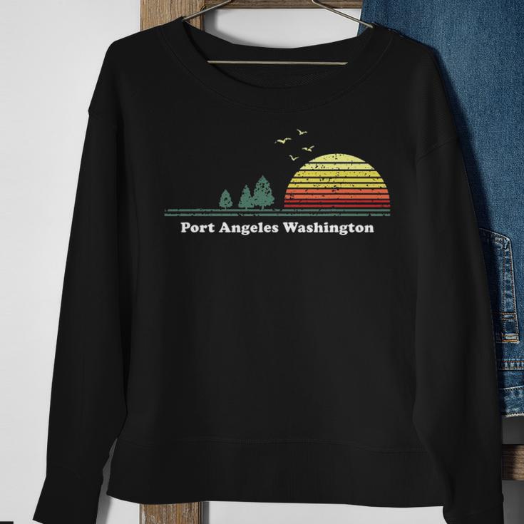 Vintage Port Angeles Washington Sunset Souvenir Print Sweatshirt