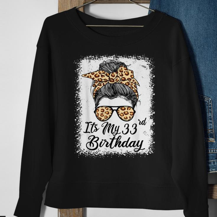 33 Year Old Its My 33Rd Birthday Gifts For Her Leopard Women Men Women Sweatshirt Graphic Print Unisex Gifts for Old Women