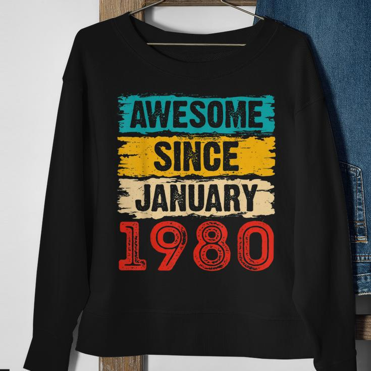 43 Year Old Awesome Since Januar 1980 43 Geburtstag Geschenke Sweatshirt Geschenke für alte Frauen