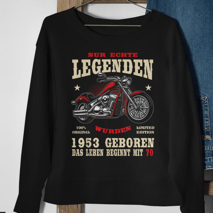 70. Geburtstag Herren Sweatshirt, Motorrad Chopper 1953, Biker Design Geschenke für alte Frauen