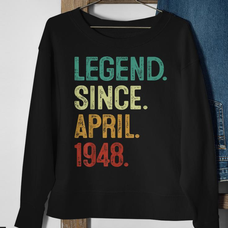75 Years Old Legend Since April 1948 75Th Birthday Sweatshirt Gifts for Old Women