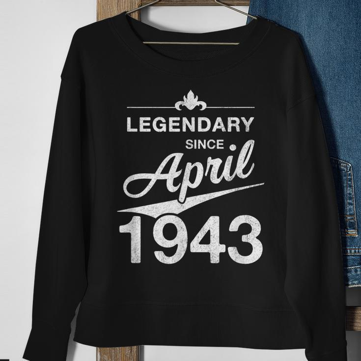 80 Geburtstag 80 Jahre Alt Legendär Seit April 1943 V2 Sweatshirt Geschenke für alte Frauen