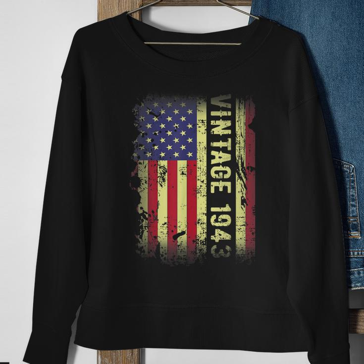 80 Year Old Gifts Vintage 1943 American Flag 80Th Birthday Sweatshirt Gifts for Old Women
