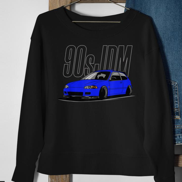 90S Jdm Blue Eg Car Graphic Sweatshirt Gifts for Old Women