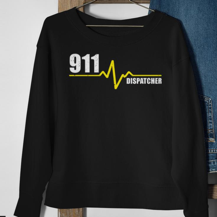 911 Dispatcher Heartbeat Thin Gold Line Sweatshirt Gifts for Old Women