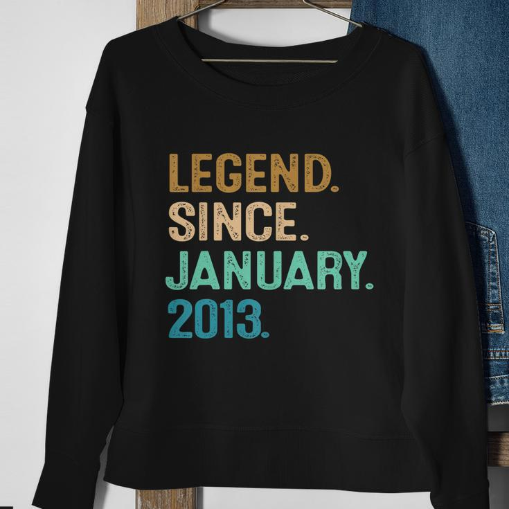 9Th Birthday Funny Gifts 9 Year Old Legend Since January 2013 V2 Sweatshirt Gifts for Old Women