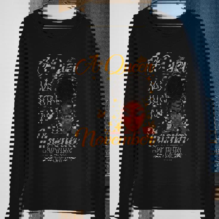 A Queen Was Born In November Happy Birthday To Me Sweatshirt Gifts for Old Women