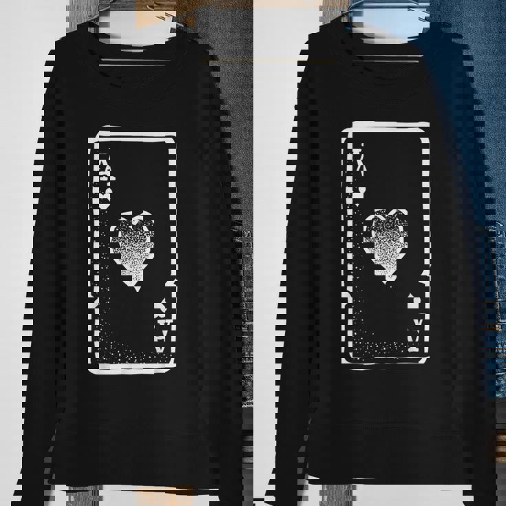 Ace Of Hearts Playing Cards Poker Halloween CostumeSweatshirt Gifts for Old Women