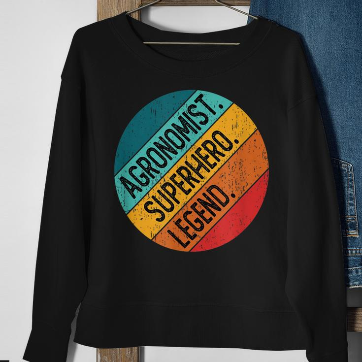 Agronom Superheld Legende Retro-Stil Sweatshirt, Agrar-Fan Vintage Look Geschenke für alte Frauen