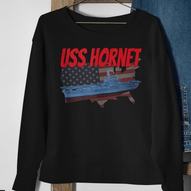 Aircraft Carrier Uss Hornet Cv-8 Ww2 Sailor Grandpa Dad Son Sweatshirt Gifts for Old Women