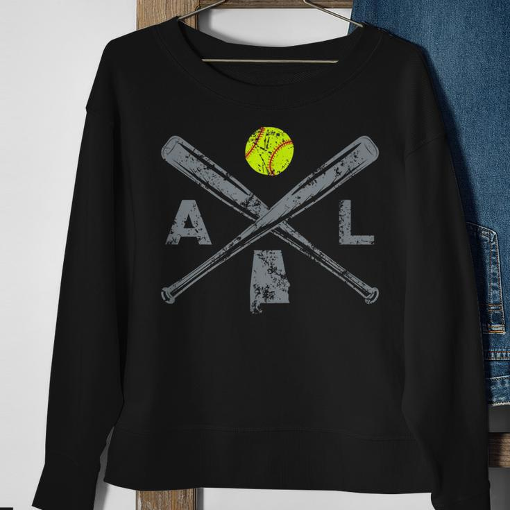 Alabama Softball Bats & Ball Retro Style Softball Player Sweatshirt Gifts for Old Women
