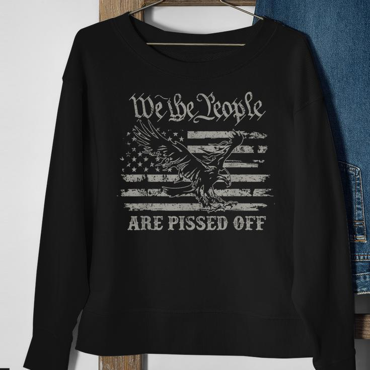American Flag Bald Eagle We The People Are Pissed Off Sweatshirt Gifts for Old Women