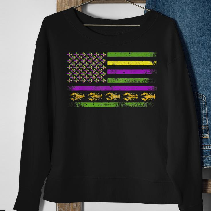 American Flag Mardi GrasMardi Gras Crawfish Outfit  V2 Sweatshirt Gifts for Old Women