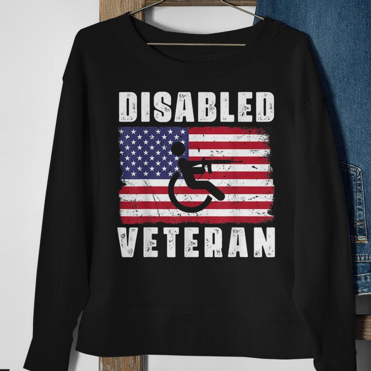 American Flag Retro Vintage Disabled Veteran Retro Vintage Sweatshirt Gifts for Old Women