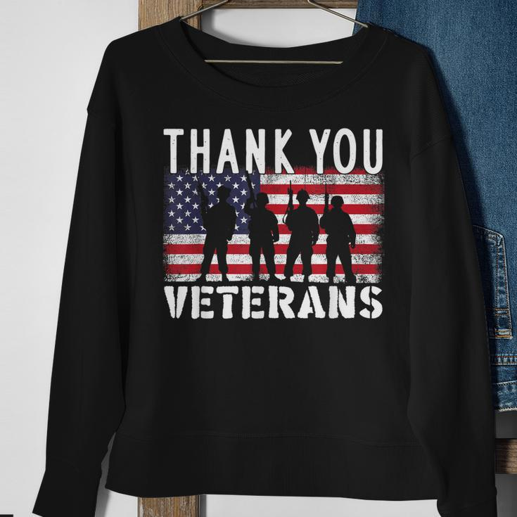 American Flag Thank You Veterans Proud Veteran Usa Day V2 Sweatshirt Gifts for Old Women
