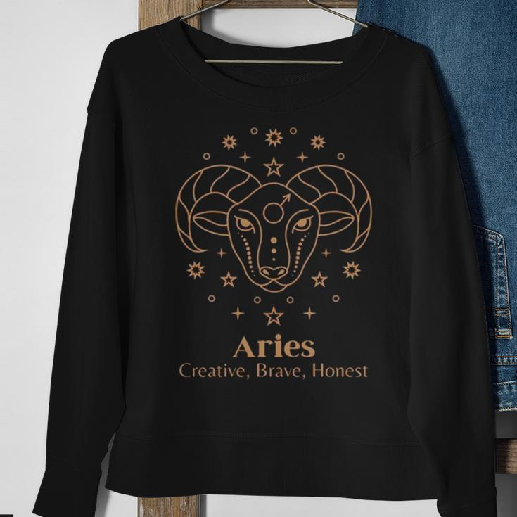 Aries Art Zodiac Design Aesthetic Sweatshirt Gifts for Old Women