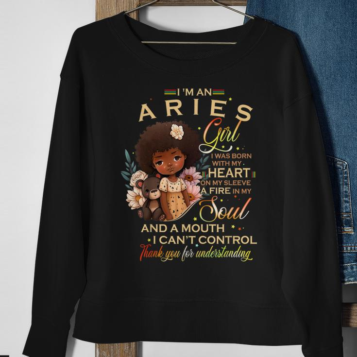 Aries Girl Birthday African American Little Girl Sweatshirt Gifts for Old Women
