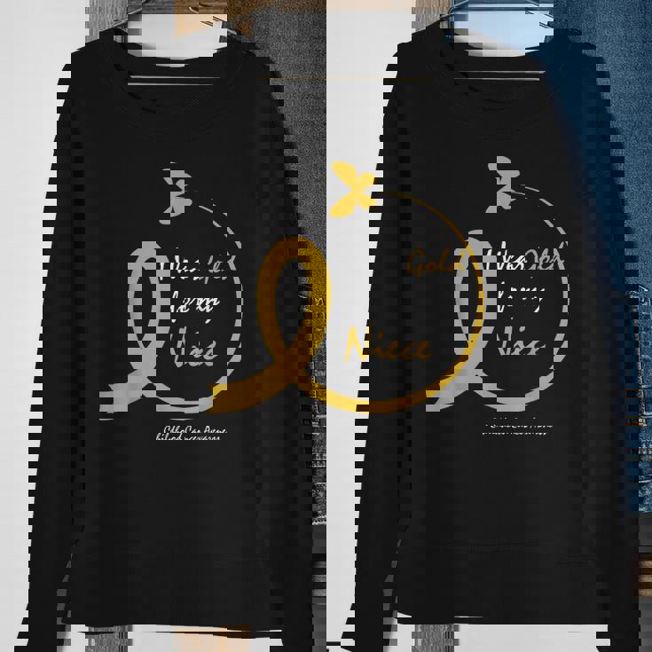 Aunt Uncle Wear Gold For My Niece Childhood Cancer Awareness Sweatshirt Gifts for Old Women