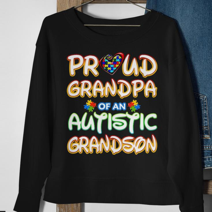 Autism Awareness Family Proud Grandpa Of Autistic Grandson Sweatshirt Gifts for Old Women