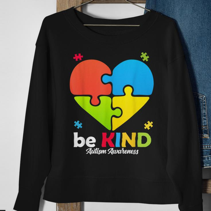 Autism Awareness- Be Kind Puzzle Heart Kindness Sweatshirt Gifts for Old Women