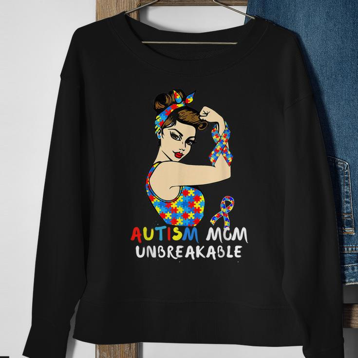 Autism Mom Unbreakable Autism Awareness Month Sweatshirt Gifts for Old Women