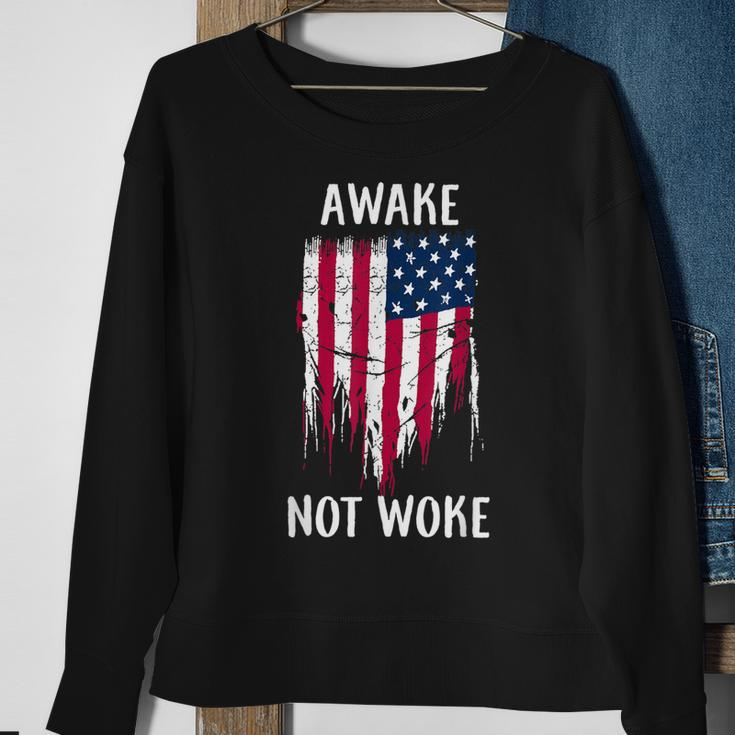 Awake Not Woke Anti Censorship Cancel Culture Sweatshirt Gifts for Old Women