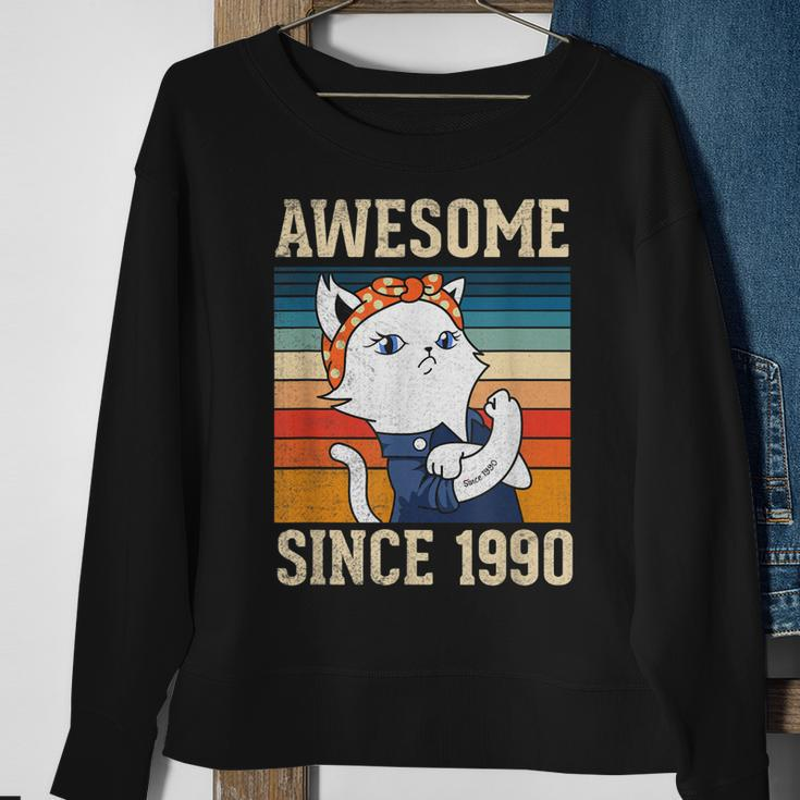 Awesome Since 1990 Vintage Women Birthday Gift 33 Years Old Sweatshirt Gifts for Old Women