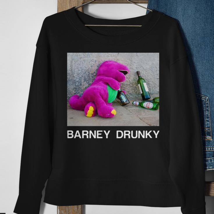 Barney Drunky Wine Bottle The Dinosaur Sweatshirt Gifts for Old Women