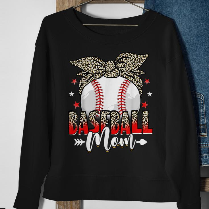 Baseball Mom Life Game Day Leopard Cute Mothers Day Sweatshirt Gifts for Old Women