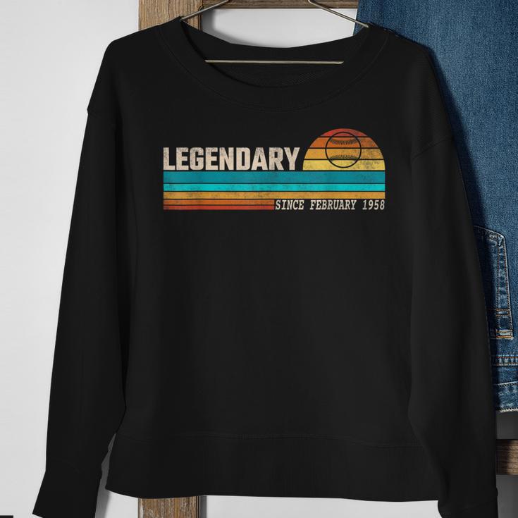 Baseballspieler Legende Seit Februar 1958 Geburtstag Sweatshirt Geschenke für alte Frauen