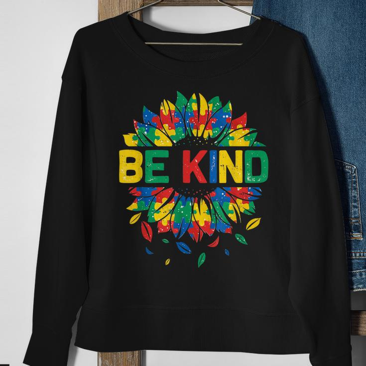 Be Kind Autism Awareness Women Girls Sunflower Sweatshirt Gifts for Old Women
