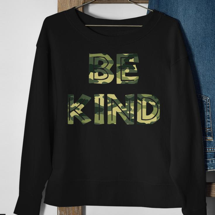 Be Kind Camo Military Antibullying Sweatshirt Gifts for Old Women