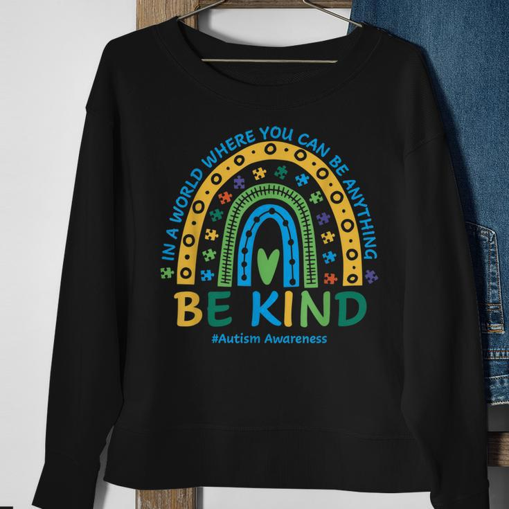Be Kind Rainbow Autism Mom Dad Women Kids Autism Awareness Sweatshirt Gifts for Old Women