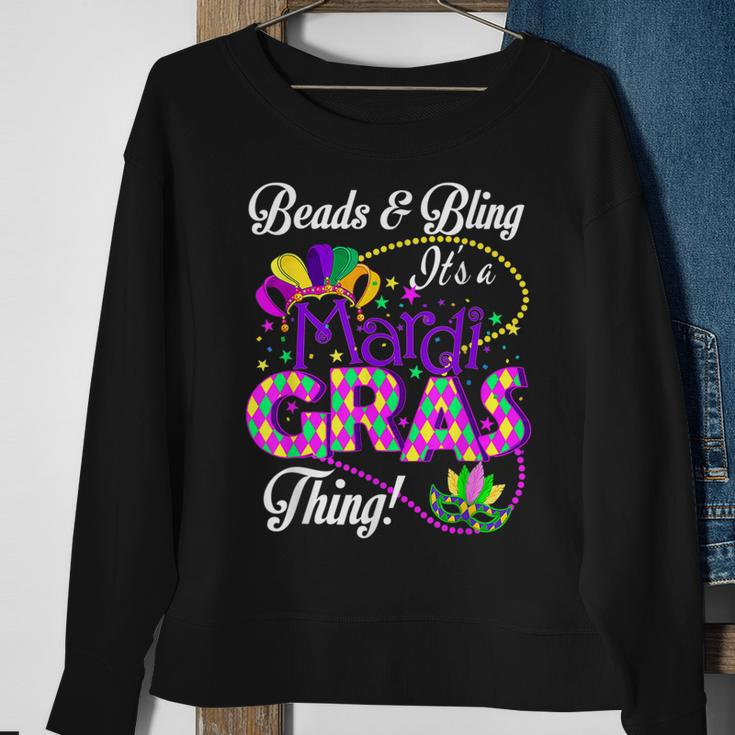 Beads And Bling Its A Mardi Gras Thing Funny Beads Bling Sweatshirt Gifts for Old Women