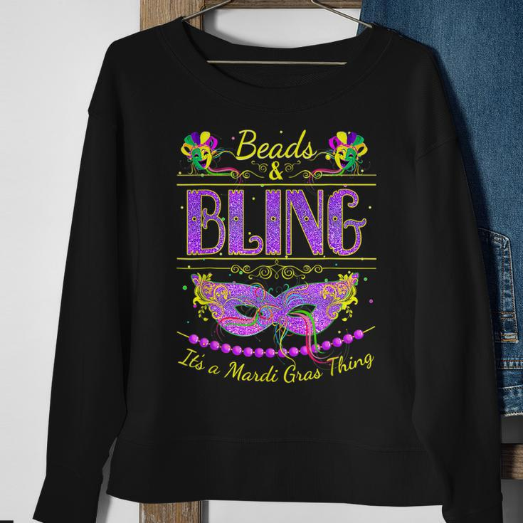 Beads And Bling Its A Mardi Gras Thing Funny Mardi Gras Sweatshirt Gifts for Old Women