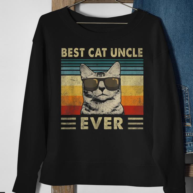 Best Cat Uncle Ever Vintage Retro Cat Dad Father Day Sweatshirt Gifts for Old Women