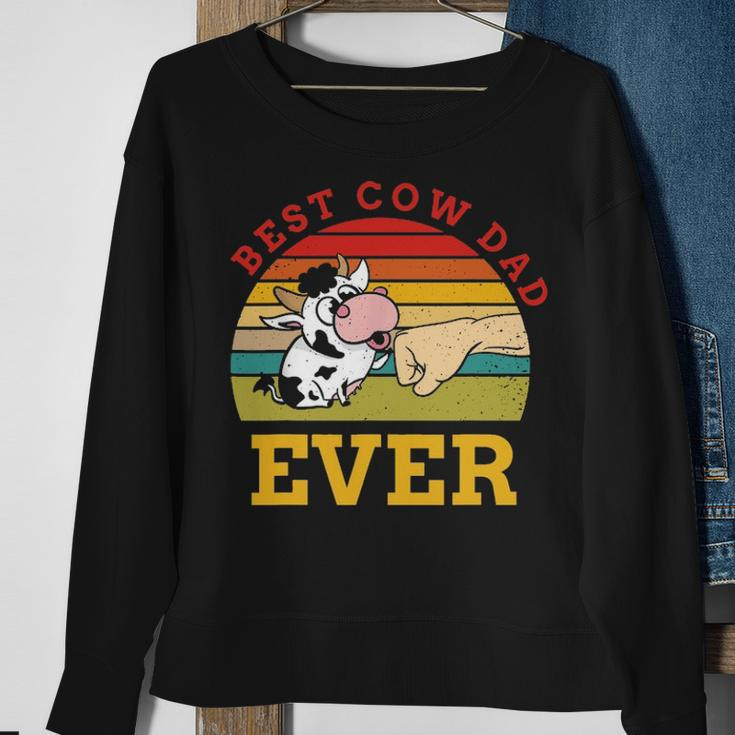 Best Cow Dad Ever Funny Cow Farmer Design Sweatshirt Gifts for Old Women