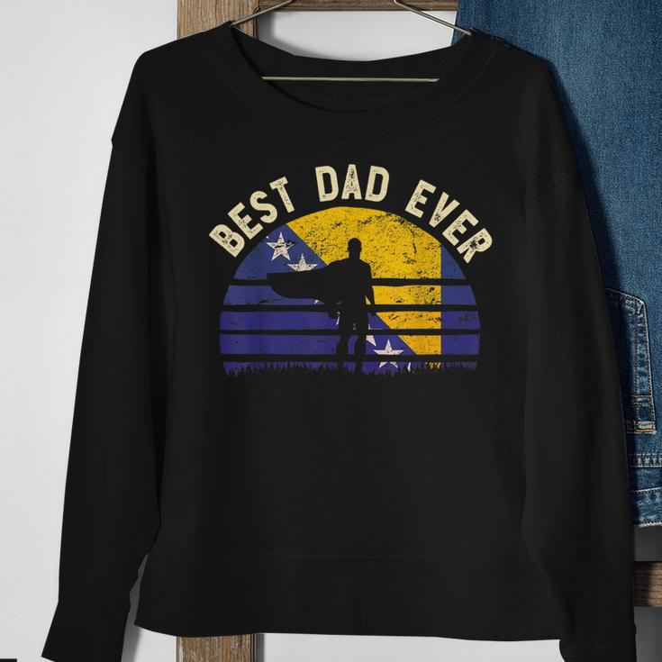 Best Dad Ever Bosnia & Herzegovina Hero Vintage Flag Gift For Mens Sweatshirt Gifts for Old Women