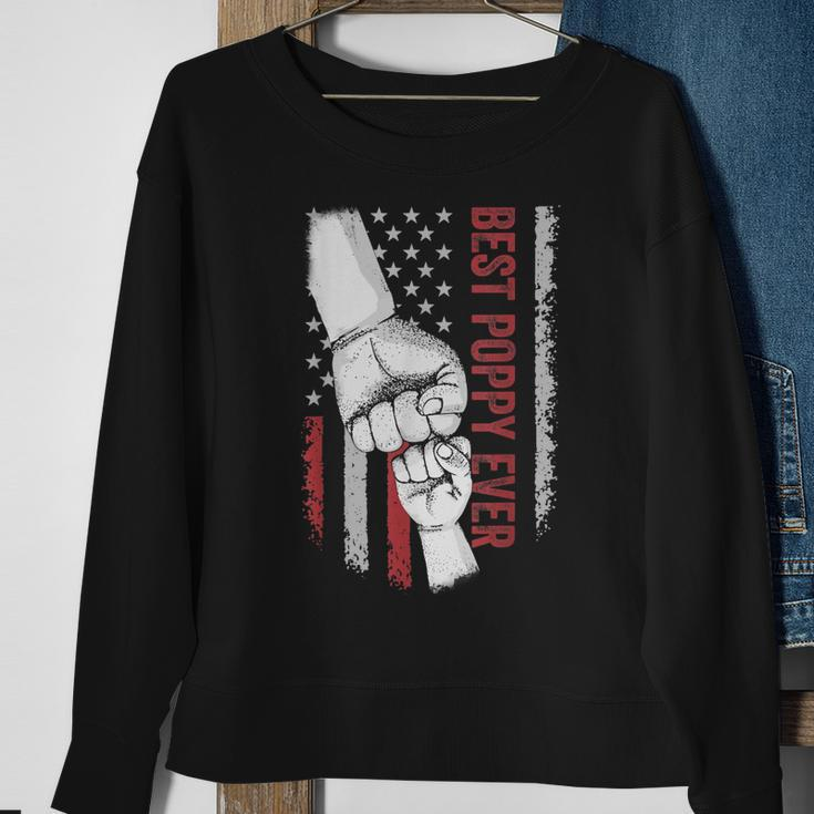 Best Dad Ever Poppy American Flag For Dad Sweatshirt Gifts for Old Women