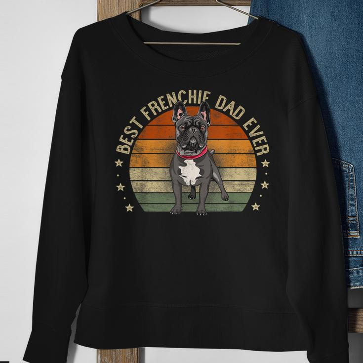 Best Frenchie Dad Ever Retro French Bulldog Gifts Dog Daddy Gift For Mens Sweatshirt Gifts for Old Women