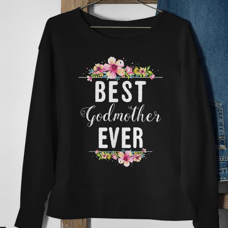 Best Godmother Ever Floral Design Family Matching Gift Sweatshirt Gifts for Old Women